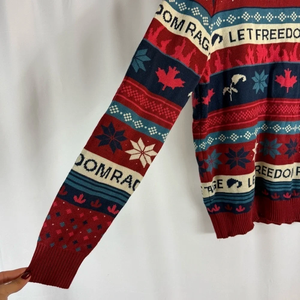 Hulu The Handmaids Tale Let Freedom Rage Ugly Christmas Holiday Sweater Size: M